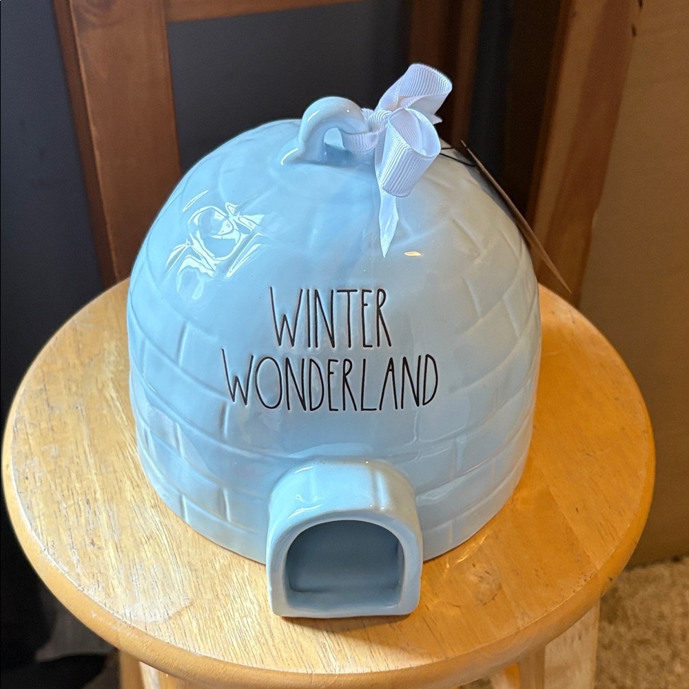 Rae Dunn Blue Igloo Ceramic Decor